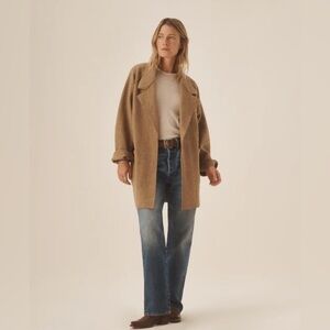 NWT Buck Mason Heather Camel Wool Blanket Coat